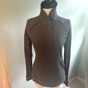 Lululemon Think Fast Pullover Gray Size 8 Warm Running Sweatshirt